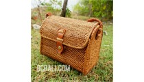 rattan handbag leather strap school bag hand woven full handmade style